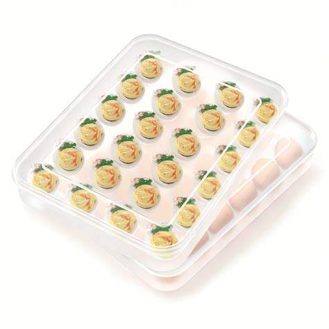 Deviled Egg Containers With Lid Set Of 2 Plastic Egg Platter For 48 Devil Eggs Clear