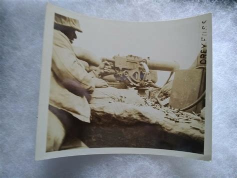 Original Ww2 Photo Of Usmc Marine Corps Solider Machine Gun Iwo Jima 2060674504