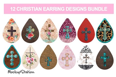 Christian Earring Sublimation Bundle Graphic By Mockup Station