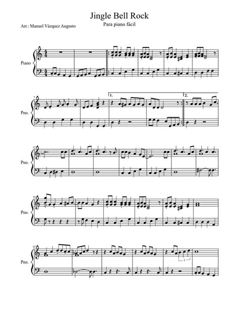 Jingle Bell Rock Sheet Music For Piano Solo