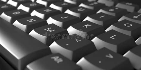 Black Computer Keyboard Close Up Full Frame Stock Illustration