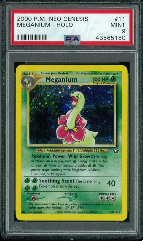 Pokemon Neo Genesis Meganium 11111 Psa 9 Da Card World