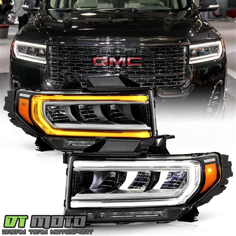 For 2020 2021 2022 2023 GMC Acadia Chrome LED Headlights Headlamps Left