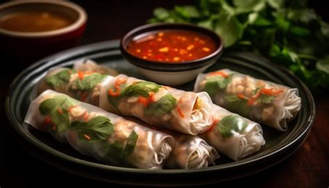 Premium Ai Image Freshly Steamed Dim Sum Pork And Vegetable Spring