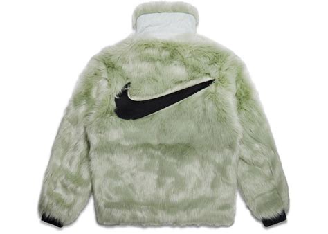 Nike X Ambush Womens Reversible Faux Fur Coat Jade Horizonblack In