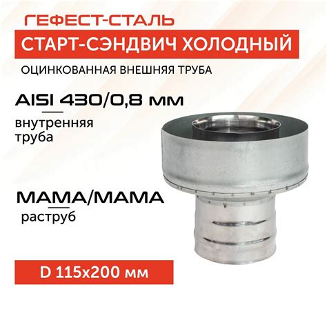 Старт сэндвич 115 на 200 дымохода феррум — купить по низкой цене на ...