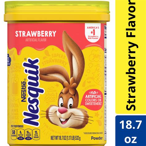 Nestle Nesquik Strawberry Flavor Powder Drink Mix 187 Oz