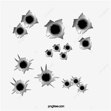 Bullet Hole Vector Design Images, Vector Metal Bullet Holes, Texture ...