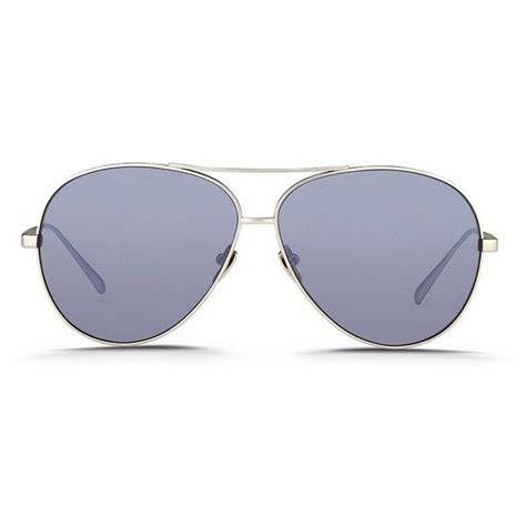 Linda Farrow Matte Titanium Oversize Aviator Mirror Sunglasses