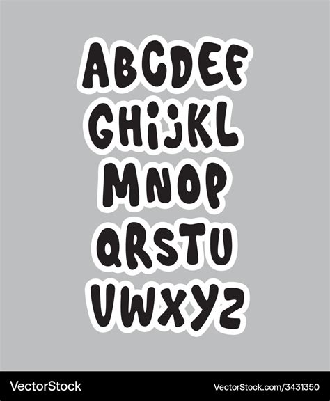 Cartoon Comic Graffiti Font Alphabet Royalty Free Vector