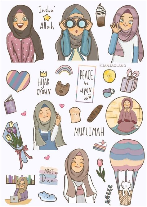 Printable PLANNER Muslimah Stickers Hijabi Sticker Shades Of Muslimah