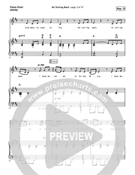 No Turning Back Sheet Music Pdf Steffany Gretzinger Leeland