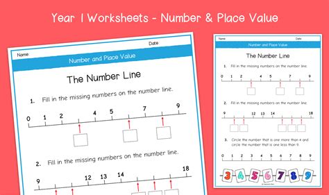 Year The Number Line Worksheets Ks Number Place Value