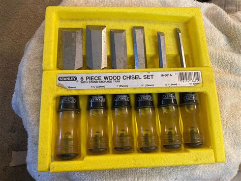 Vintage Stanley 6 Piece Wood Chisel Set 14 To 1 12 Inch In Case Made