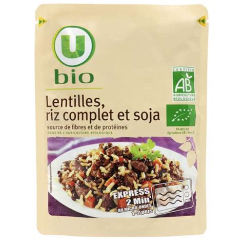 Lentilles Riz Complet Et Soja BIO U BIO 220 G La Belle Vie