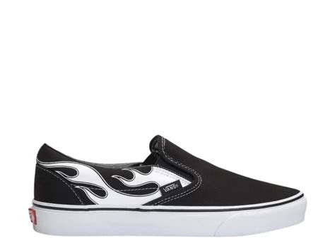 สนกเกอร Vans Classic Slip On Flame Black White SASOM