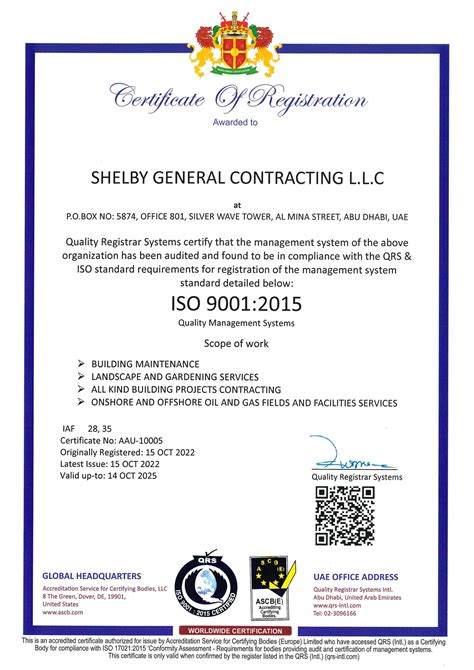 Accreditations — Shelby General Contracting Llc