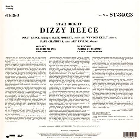 Dizzy Reece Star Bright Blue Note Classic Vinyl Edition Vinyl LP