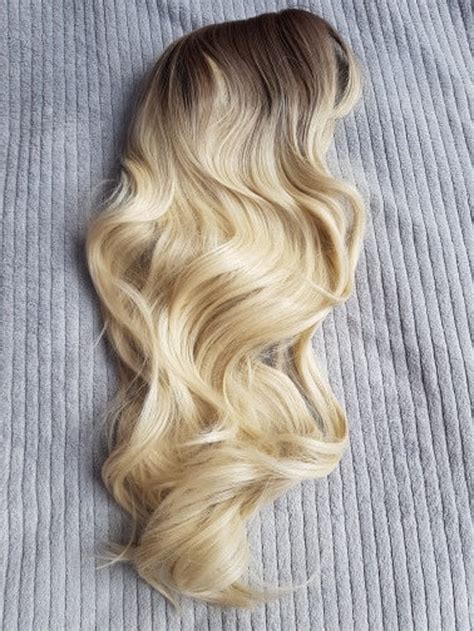 Stacey Blonde Hair Wig Wig With Bangs Natural Fiber Blend Etsy