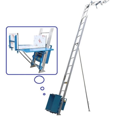 Portable 19m Alum Ladder Hoist Lifting Solar Panel Electric Ladder Lift For Roof Drywall Panel