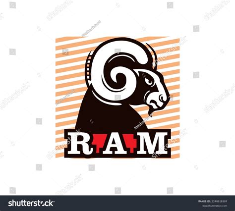 Great Ram Head Logo Silhouette Goat Stock Vector Royalty Free