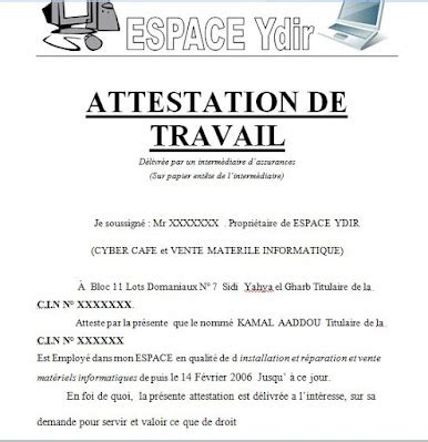 Modele Attestation De Travail Word Vrogue The Best Porn Website