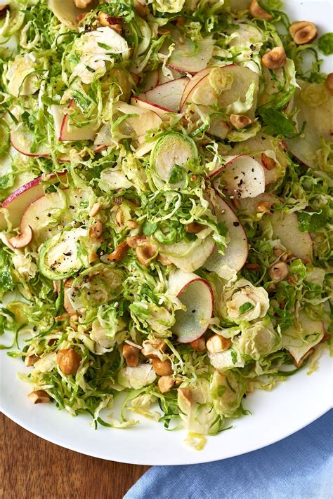 Recipe Shaved Brussels Sprouts Salad With Apples Hazelnuts And Brown