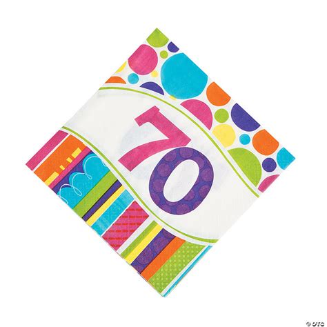 Bright And Bold 70th Birthday Luncheon Napkins