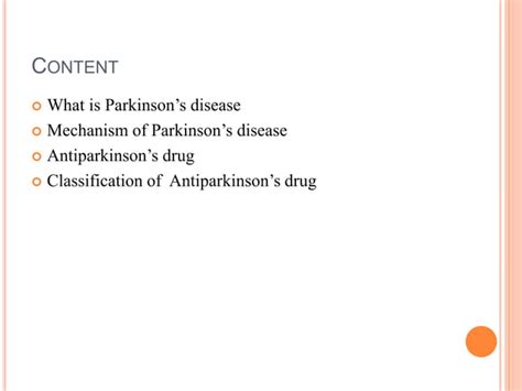 Pharmacology Of Antiparkinsons Drug PPT