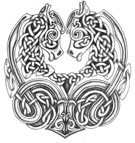 Celtic Horses Shaded Celtic Tattoos Celtic Designs Celtic