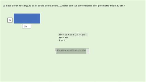 La Base De Un Rect Ngulo Es El Doble De Su Altura Youtube