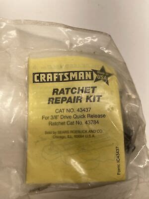 New Craftsman Quick Release Ratchet Repair Kit