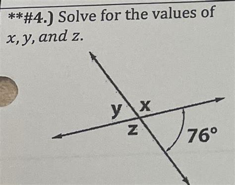 [answered] 4 Solve For The Values Of X Y And Z Yx N 76 Kunduz