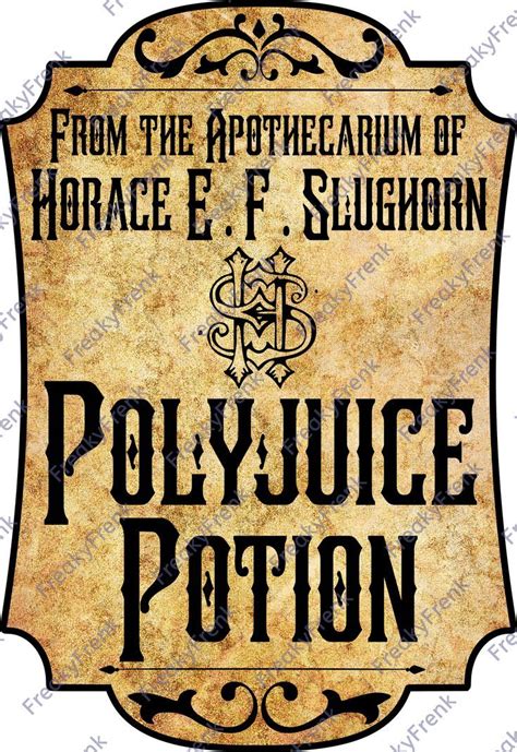 Polyjuice Potion Label Harry Potter Potion Labels Potion Labels