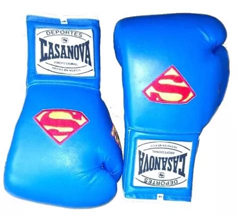 Guantes Box Casanova Agujeta Azul 16 Oz Con Bordado Piel Envío gratis