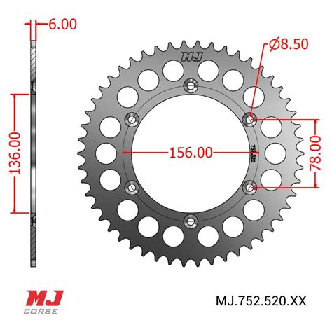 Mj Rear Sprocket For Fantic Caballero Mj Corse