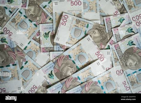 500 Polish zloty banknotes PLN zł or złoty the official currency of