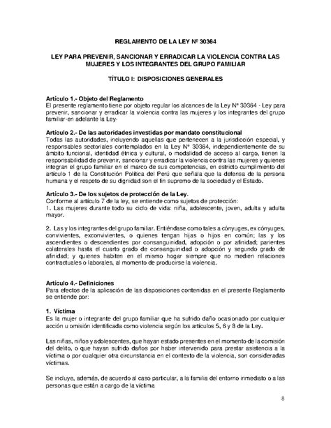 Reglamento De La Ley Para Prevenir Violencia Contra La Mujer Y Grupo