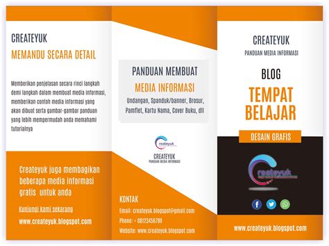 Panduan Membuat Brosur Lipat Tiga Keren ~ Createyuk Panduan Membuat Media Informasi Gratis