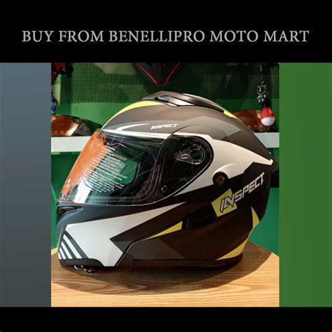 Motorcycle Dual Visor Flip Up Full Face Helmet Benellipro Moto Mart