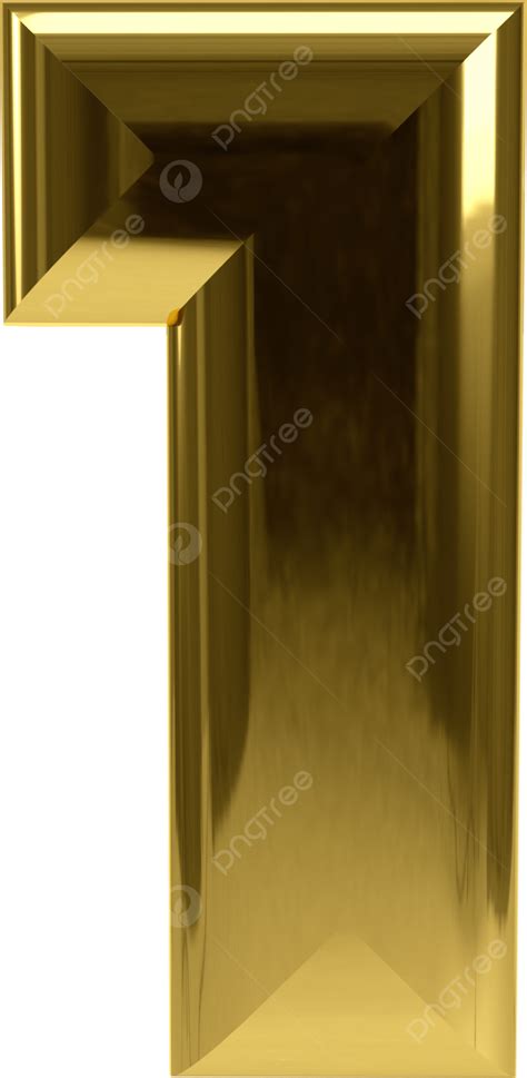 Material De Oro Número 1 3d Png Uno 1 Número Png Y Psd Para