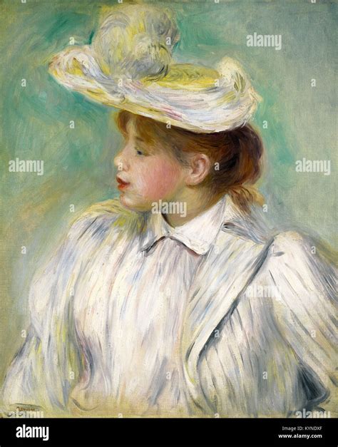 Pierre Auguste Renoir Jeune Femme Au Chapeau De Paille Stock Photo