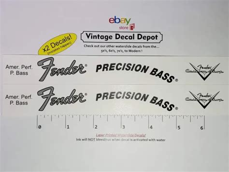 Fender American Original 50s Precision Bass Headstock Waterslide Decal