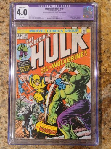 Marvel Comics Incredible Hulk Cgc St Appearance Of