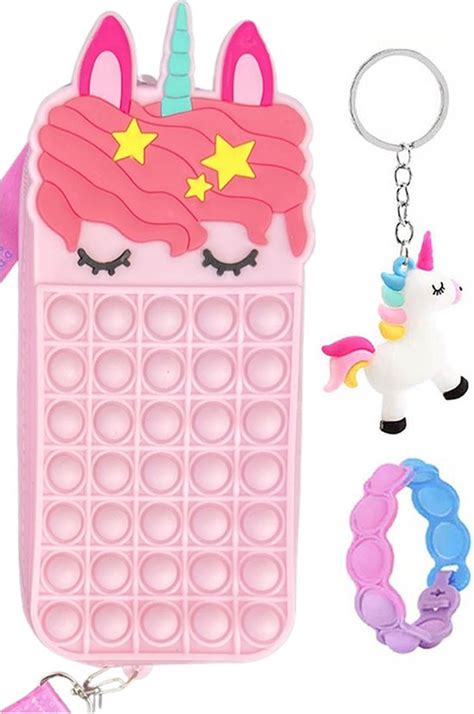 Fidget Toys Pop It Fidget Unicorn Speelgoed Pop It Tas 21 X 9 X