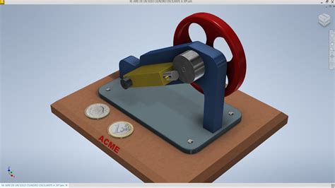 AUTODESK INVENTOR MAQUETA DE UN MOTOR VAPOR DE 1 CILINDRO OSCILANTE A