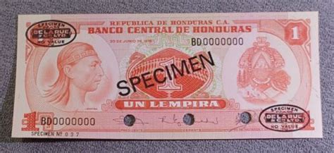 Honduras Banknote Lempira P Specimen Rare Unc Ebay