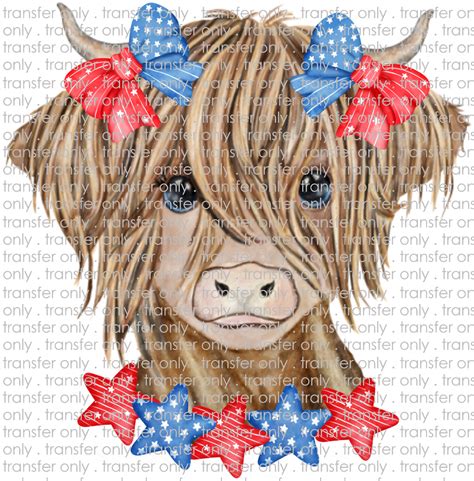 Usa 152 Highland Cow Stars And Stripes Taylored Vinyl