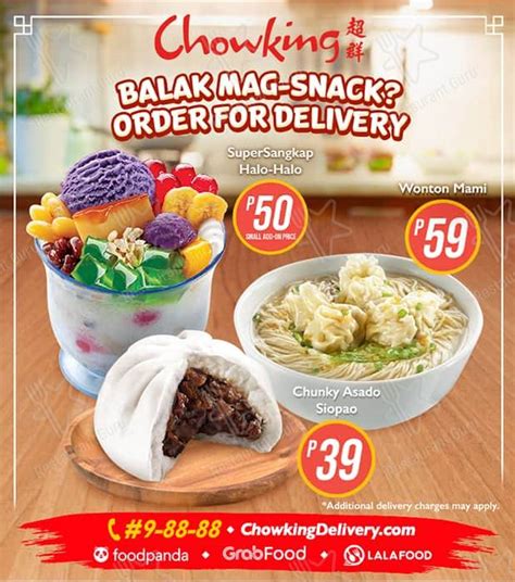 Menu At Chowking Restaurant Lapu Lapu City Marina Mall