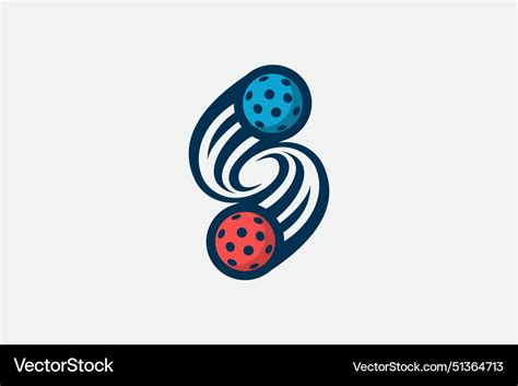 Letter S Pickleball Logo With A Combination Vector Image